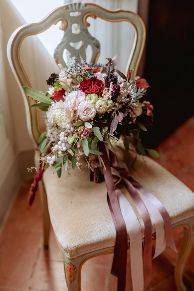 Bouquet burgundy and pale pink